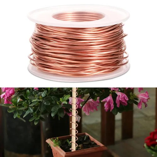 Antena de jardinería de electrocultura, alambre de cobre puro de 65 pies, estaca de jardín, bobina de varilla de cobre desnuda, calibre 16, 99.9%