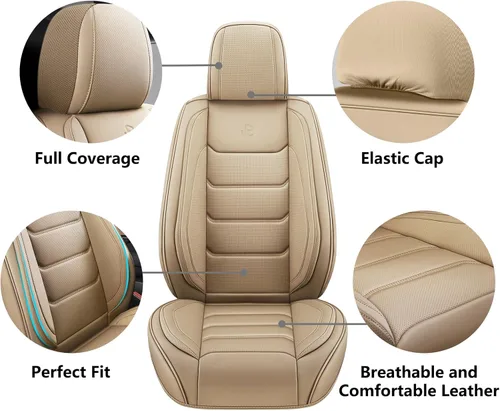 Miniatura 3 de Fundas de asiento de automóvil de piel sintética de cobertura completa, fundas de asiento para automóviles, SUV, camionetas, cojín de asiento