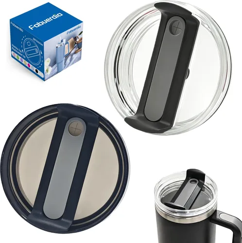 Miniatura 14 de Tapa de repuesto para vaso de 40 onzas compatible con Stanley Quencher, paquete de 2 fundas transparentes a prueba de derrames para accesorios