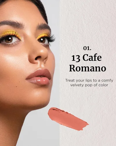 Miniatura 2 de VDL Lip Stain Comfort Slip Lipstick 13, Cafe Romano, lápiz labial ligero, mate y suave para una comodidad sin esfuerzo. Color de labios vibrante