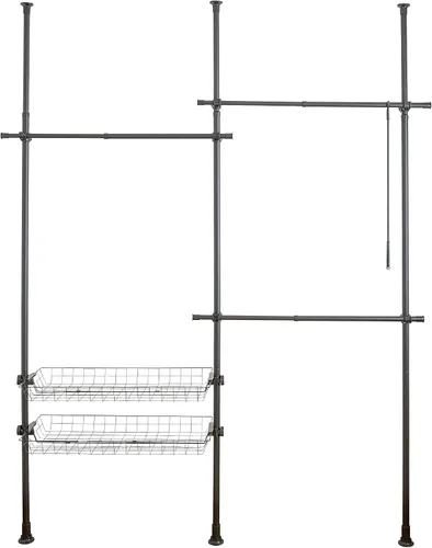 Miniatura 15 de WENKO Perchero de acero ajustable, blanco, 64.6-84.7 x 65-118.1 x 15