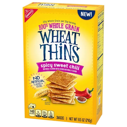 Miniatura 10 de Wheat Thins Snacks picantes de chile dulce, galletas de trigo integral, galletas de aperitivos, 8.5 onzas
