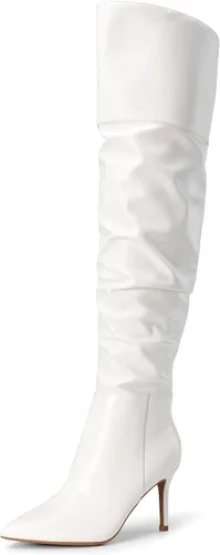 DREAM PAIRS Botas de tacón alto para mujer, por encima de la rodilla, con punta alta hasta el muslo, tacón de aguja, botas sexis largas para otoño