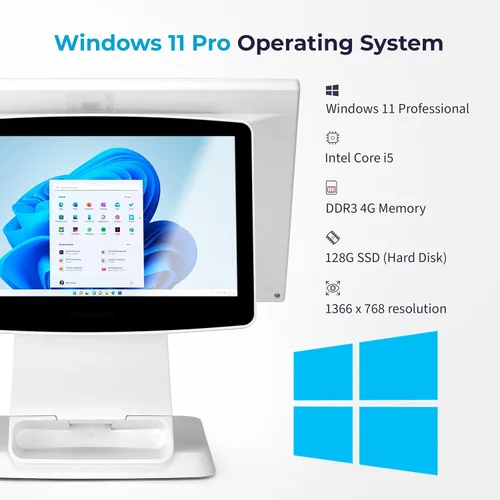 Miniatura 2 de Volcora Máquina terminal de punto de venta al por menor y restaurante para pequeñas empresas, caja registradora de punto de venta con Windows 11