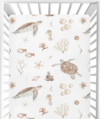 Miniatura 16 de CaTaKu Sábanas de cuna para niñas y niños – Sábanas de bebé bohemias con flores silvestres, sábanas de colchón neutro para cuna para cama