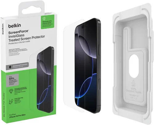 Miniatura 12 de Belkin ScreenForce InvisiGlass - Protector de pantalla de privacidad para iPhone 16 Plus, protección contra impactos resistente a los arañazos