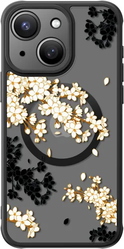 Miniatura 58 de FUNMIKO Funda para iPhone 16 Plus, carga inalámbrica y protección de grado militar, diseño floral moderno para mujeres y niñas, funda antideslizante