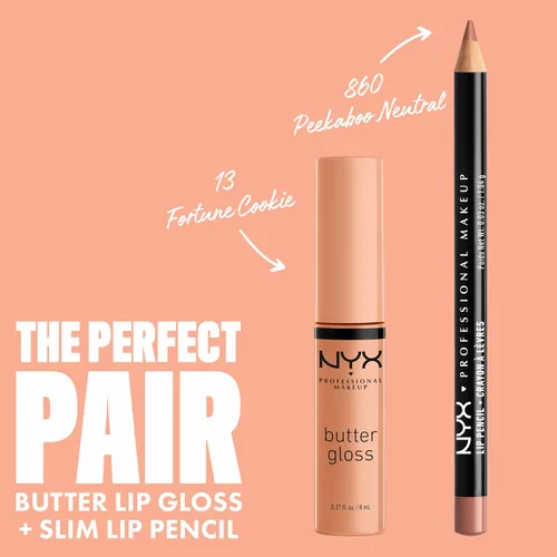 Miniatura 4 de NYX MAQUILLAJE PROFESIONAL Brillo de mantequilla, brillo de labios no pegajoso - Fortune Cookie (True Nude)