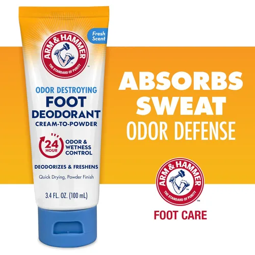 Miniatura 8 de Desodorante de Crema a Polvo Arm & Hammer para Pies, Protección de 24 Horas contra el Olor y Humedad, Antitranspirante Efectivo y de Larga Duración