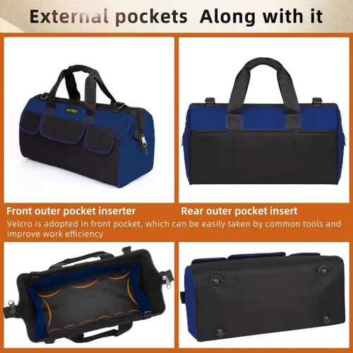 Miniatura 2 de FASTECH Bolsa de herramientas resistente de 20 pulgadas con boca ancha para almacenamiento de herramientas, transportador y organizador, bolsa