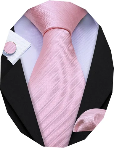 Miniatura 43 de Barry.Wang Juego de corbatas para hombre, corbata de seda a rayas, tejido a cuadros, gemelos formales, negocios, boda