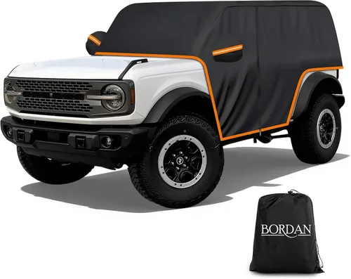 Funda de coche para Ford Bronco de 2 puertas, 420D, funda impermeable para todo tipo de clima, sol, lluvia, UV, polvo, cubierta de cabina con