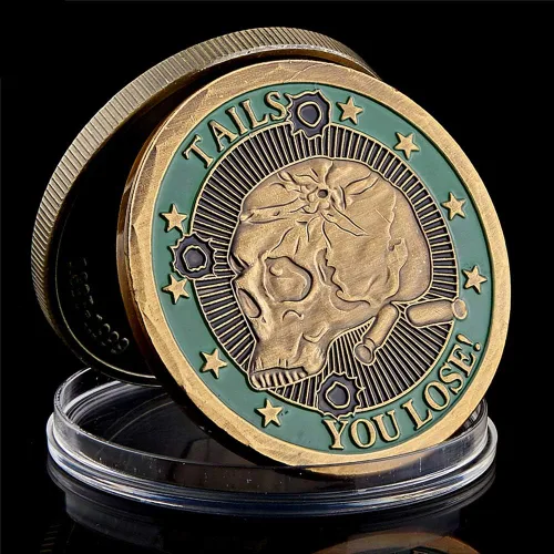 Miniatura 2 de Buena suerte cabezas colas desafío moneda, cabezas que ganamos colas que pierdes