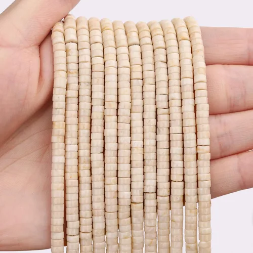 Miniatura 56 de BONNY BOXX 150 piezas de cuentas espaciadoras de jade blanco natural, cuentas sueltas semipreciosas planas redondas de jade heishi para hacer joyas