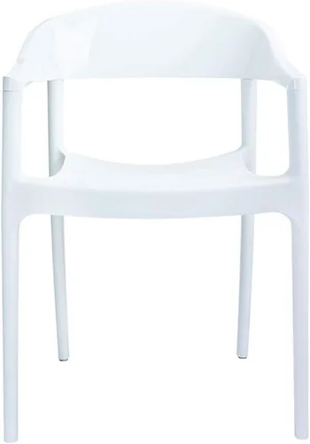 Miniatura 5 de Compamia Carmen - Silla de comedor para patio con asiento blanco brillante (juego de 2)