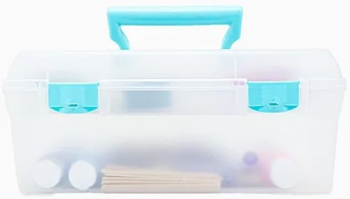 Miniatura 11 de ArtBin 6937AG Essentials contenedor con bandeja extraíble, organizador portátil de arte y manualidades con asa y bandeja, transparente/aguamarina