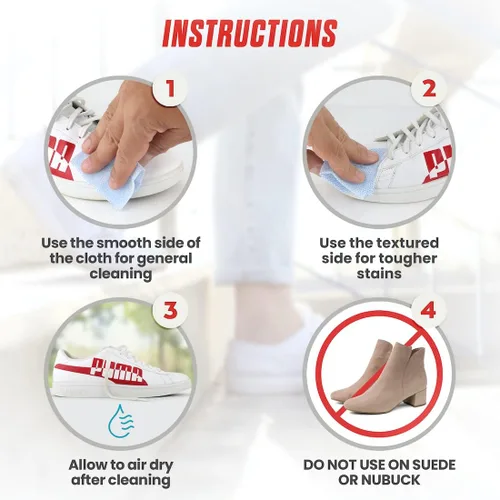 Miniatura 3 de Toallitas de limpieza de zapatos (30 unidades) – Toallitas de limpieza texturizadas ideales para viajes – Funciona para todos los zapatos