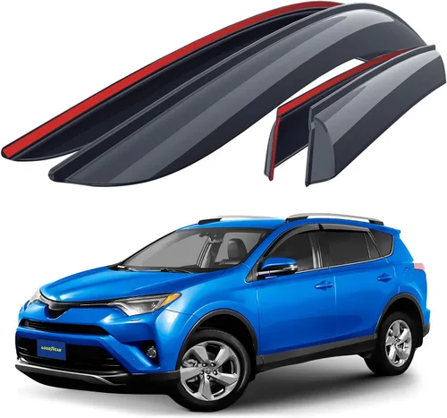 Miniatura 14 de Goodyear Deflectores de ventana inastillables para Toyota RAV4 2013-2018, protectores de lluvia con cinta, viseras de ventana, visera deflector
