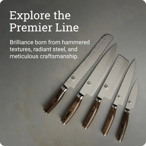 Miniatura 6 de Shun Cutlery Premier - Cuchillo de chef de 10 pulgadas de largo, cuchillo de cocina ligero, ideal para la preparación de alimentos, auténtico Marrón