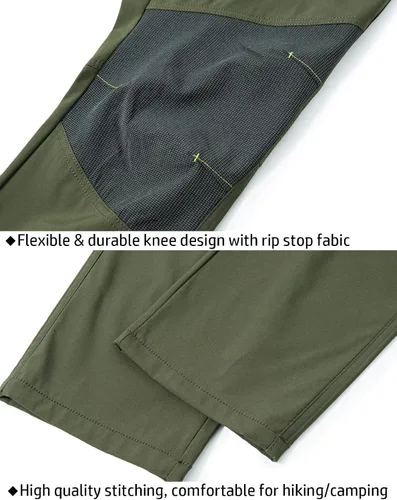 Miniatura 6 de CARWORNIC Pantalones de senderismo ligeros para hombre, de secado rápido, impermeables, con bolsillos con cremallera