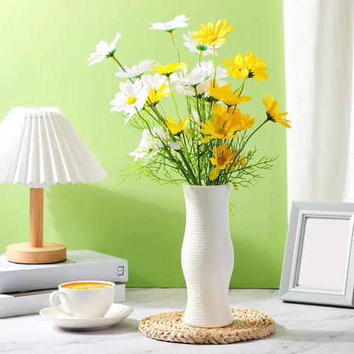 Miniatura 5 de Didaey Paquete de 10 jarrones de plástico compuesto a granel, pequeños jarrones florales bohemios para ramo de flores secas, centros de mesa