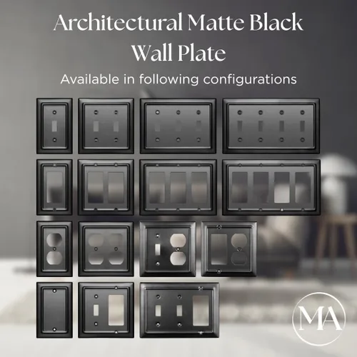 Miniatura 3 de Monarch Abode Placa de Pared de Palanca de 1-Gang, Placa de Pared de Interruptor Individual de Metal Arquitectónico, Placa de Cubierta Decorativa