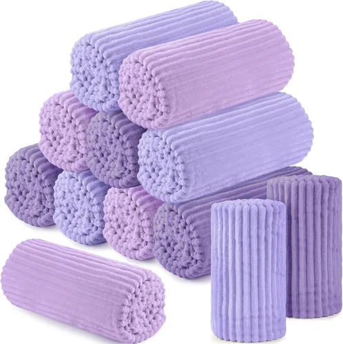 Miniatura 26 de Buryeah 6 Piezas Manta de Franela a Granel 50 x 60 pulgadas Manta para Pijamadas Boda al Aire Libre Manta Ligera, Certificado Oeko-tex Standard 100
