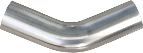 2" (51mm) OD 45 Grados Tubo de Codo de Aluminio, Tubo de Intercooler, Tubo de Toma de Aire, Radio 1.5D, Tubo de Aleación de Aluminio Alto Pulido