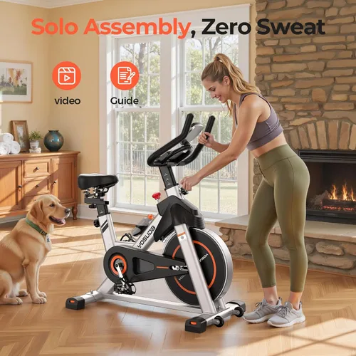 Miniatura 7 de YOSUDA Exercise Bike, Brake Pad Stationary Bike for Home with Exclusive App, Magnetic Indoor Cycling Bike with 300 lb Weight Capacity, Low Noise