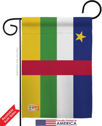 Miniatura 4 de Americana Home & Garden HG140049 Banderas de África Central de la Nacionalidad Mundial Impresiones Decorativas Casa Vertical 28" X 40" 13" 18.5