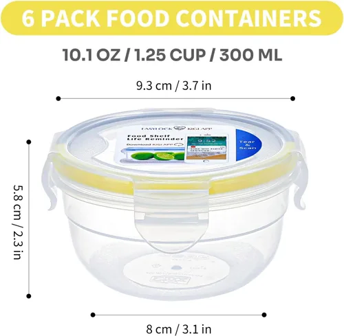 Miniatura 2 de KIGI Juego de recipientes pequeños de plástico con tapa, a prueba de fugas, redondos para almacenamiento de alimentos, aperitivos y almuerzos, tapa