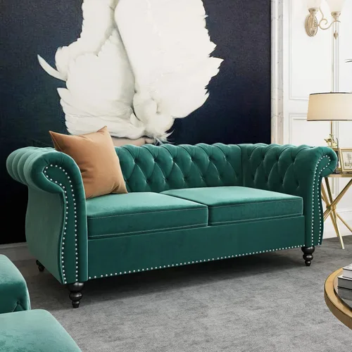 Miniatura 16 de AVZEAR Silla de Acento para Sala de Estar, Silla de Sofá Tapizada Silla de Sofá Individual con Respaldo Acolchado, Silla de Sofá Chesterfield