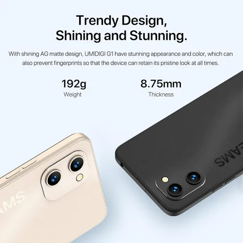 Miniatura 7 de UMIDIGI Teléfono celular G1 Dual Sim 4G LTE Global Desbloqueado Teléfono, Unisoc T610 hasta 1.8GHz, 2+32GB 256G Expandible, 6.52" HD+, 5150mAh