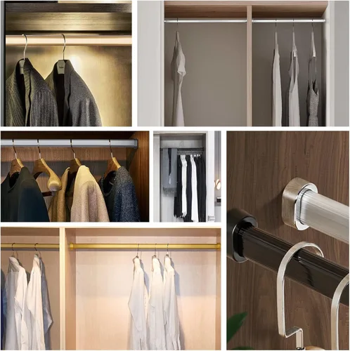 Miniatura 6 de LSMKKA Barra para colgar ropa para armario, barra ovalada para colgar ropa de 24 pulgadas, 36 pulgadas, 40, 60, 72 pulgadas, postes montados