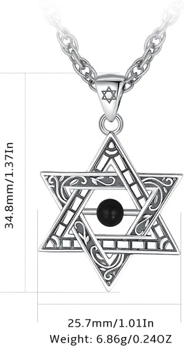 Miniatura 47 de CELESTIA Colgante de plata de ley 925, anillos de tetragrammaton, collar masónico, joyería de pentagrama para mujeres y hombres