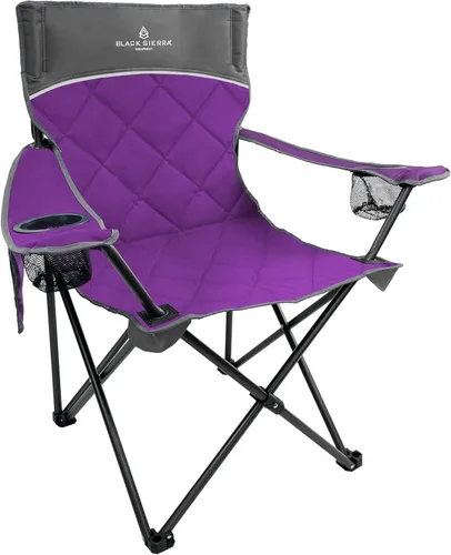 Miniatura 9 de Black Sierra - Silla de camping acolchada acolchada, asiento de descanso de gran tamaño resistente para exteriores soporta 300 libras, portátil