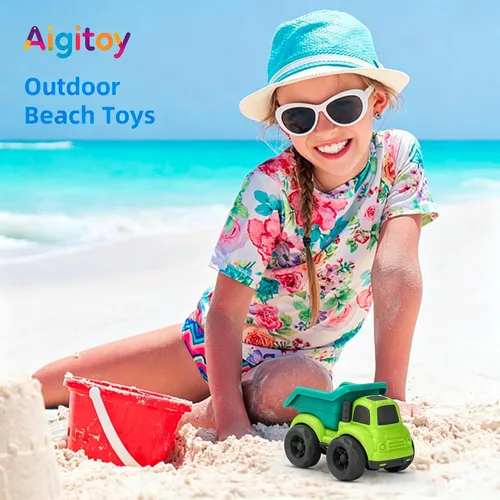 Miniatura 6 de Aigitoy Juguetes de automóvil para niños de 1 a 3 años, sin BPA, sin ftalatos, PVC, camión volquete, cemento mezclador, regalos de Pascua y Navidad