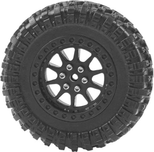 Miniatura 3 de Neumáticos de goma OD de 2.7 pulgadas y llantas de plástico compatibles con MN Modelo MN90 MN91 MN45 MN96 MN99 MN99S MN98 1/12 RC Car (negro)