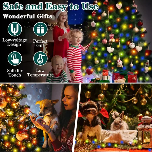 Miniatura 6 de HYH Luces de Navidad para Exteriores 1000 LED 328 Pies Luces de Cadena Multicolor, IP67 Impermeable Interior Luces de Hadas de Navidad Multifunción