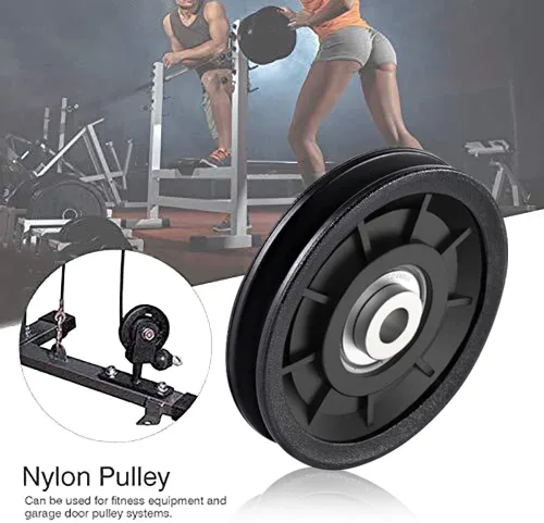 Miniatura 7 de 8 piezas de repuesto de rueda de polea de rodamiento de nailon de 3.5 pulgadas para equipo de gimnasio, máquina de cable universal a prueba