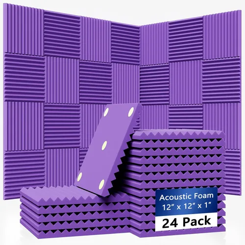 Miniatura 20 de Paquete de 4 paneles de espuma a prueba de sonido, almohadilla de espuma para caja de huevos de 48 x 24 x 2 pulgadas, paneles de pared insonorizados