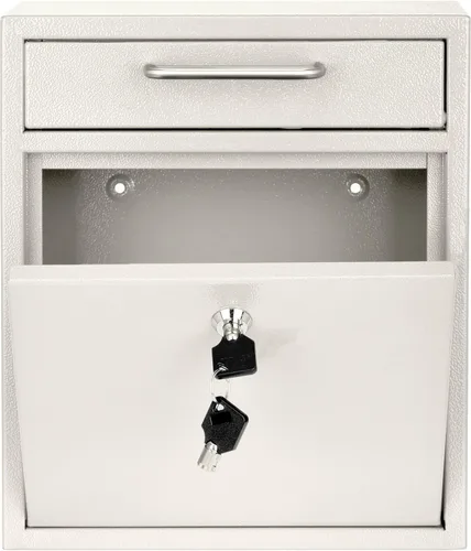 Miniatura 3 de AdirOffice contenedor con traba - Buzón de correo montado en pared., Blanco, 631-04-WHI