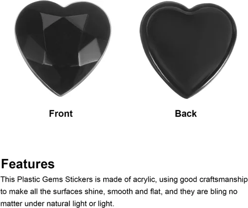 Miniatura 4 de MECCANIXITY 20 piezas de diamantes de imitación acrílicos de corazón de 0.787 pulgadas (0.787 in) con parte trasera plana, gemas de plástico
