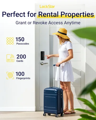 Miniatura 12 de LOCKSTAR® Cerradura inteligente para puerta • Cerradura de puerta sin llave con cerrojo • Múltiples métodos de entrada – APP • Identificación por