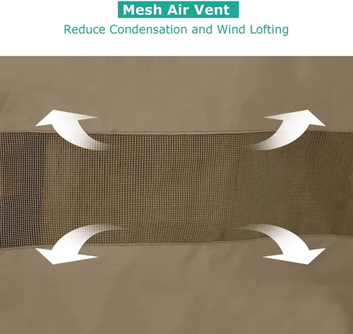 Miniatura 5 de SunPatio Fundas impermeables para sofá de patio, fundas resistentes para muebles de exterior, fundas de sofá biplaza con ventilación de aire/correas