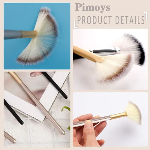 Miniatura 2 de Pimoys 6 pinceles de abanico para faciales suaves y delgadas, aplicador de cepillo para máscara facial de ácido glicólico, máscara de exfoliación