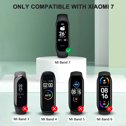 Miniatura 2 de Wanme Bandas compatibles con Xiaomi Mi Band 7 Correa de repuesto para mujeres y hombres, correa deportiva de silicona suave para Xiaomi Mi Band 7