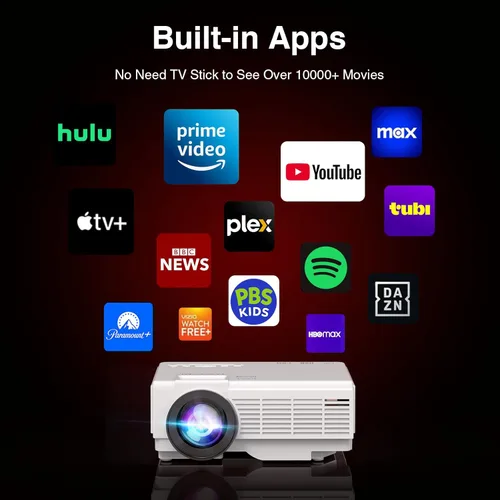 Miniatura 2 de 【Licencia oficial de Netflix】Mini proyector inteligente PANSEBA con 1080P HD, WiFi 5G y Bluetooth de 2 vías, proyector de películas portátil al aire
