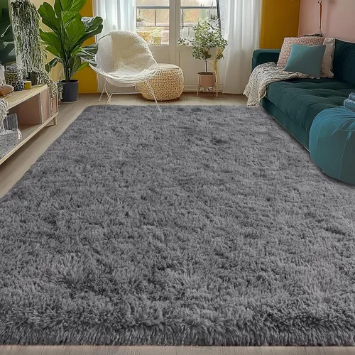 Miniatura 208 de Alfombras de área de 8x10 para sala de estar, alfombra shaggy grande ultra suave y esponjosa para dormitorio, alfombras de felpa mullida Blanco crema