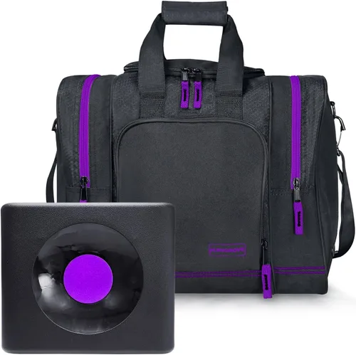 Miniatura 8 de Mangrove Bolsa de boliche para bola individual, bolsa de bolos 2025 con soporte de bola de plástico, bolsa de bolos duradera para zapatos de bolos
